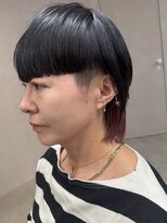 エウペ 渋谷(WEUPE)&nbsp;斜めバング/グレージュカラー/デザインカラー/シルキーベージュ