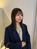 アム(amu)&nbsp;髪質改善ストレート/オリーブベージュ/ブリーチなしカラー/前髪