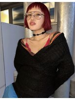 アルテヘアー(arte HAIR)&nbsp;個性派レッドボブ/オン眉