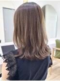 say.ロングレイヤーアッシュオリーブ地毛風ストレートラベンダー