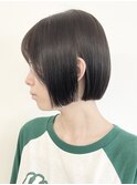 【松戸　松田】切りっぱなしボブ　黒髪スタイル　前髪有り