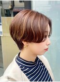 ショート×ハンサムショート×ハイライトカラー×横浜×石川町