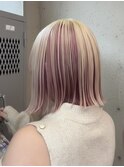 アンブレラカラー　パープル　ベージュ　デザインカラー　原宿