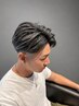 大人のメンズカット+部分パーマ【前髪、トップの立ち上がり】