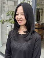 マルソー&nbsp;岡山ネイビーカラー髪質改善トリートメント顔まわりレイヤー