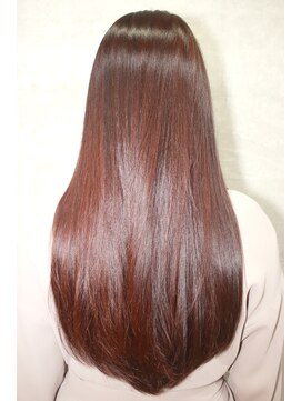 タイズ(ties) スタイリング簡単×ツヤ感×ピンクベージュ大人ストレート