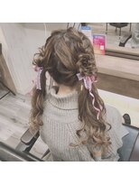 ヘアセット アリエス 新宿駅前店(aries)&nbsp;ゆるふわお花ツイン