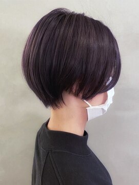 シャンプー 本店(SHAMPOO) 大人かわいい小顔黒髪丸み前下がりマッシュショートボブ