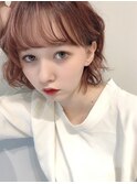 【Ankh】モーブピンクベージュ×エアリーくびれショート#ボブ