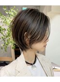 【mee.】グレージュハイライト　前髪長めショート