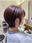 レッドカラー/ブリーチなし/ショート/ショートボブ/10代20代