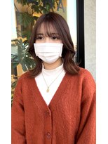 シェルハ(SHELHA)&nbsp;オレンジベージュ  韓国風レイヤーカット 前髪カット ブリーチ