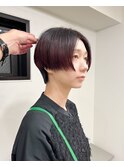 外国人風ハンサムショートとレッドグラデーション◎