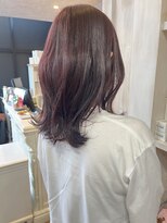 キャアリー(Caary)&nbsp;福山人気caaryブリーチなしピンクラベンダーゆる巻きセミロング