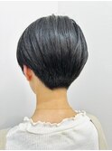 レディース__刈り上げショート__大人ハンサムショート__黒髪ヘア