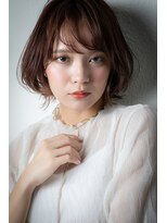 カバーヘア ブリス 上尾西口店(COVER HAIR bliss) ベビーピンクハイライトひし形ショートボブv上尾20代30代40代