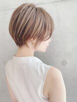 Say.大人ショートボブミルクティーベージュ丸みショートレイヤー