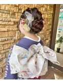 二十歳の集いヘアアレンジ振袖お着