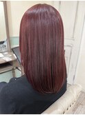 極上髪質改善/美髪ストレート/ワインレッド