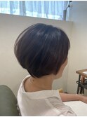大人可愛い丸みショート◎襟足スッキリ◎柔らかベージュ◎