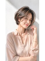 アッシュ 学芸大学店(Ash)&nbsp;ショートボブ/大人女性/白髪ぼかし/アッシュベージュ/脱白髪染め