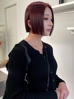 ステン(sten)&nbsp;切りっぱなしボブ/タッセルボブ/ボルドー/チェリーレッド/赤髪
