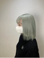 アッシュ 戸塚店(Ash)&nbsp;戸塚/ハイトーン/ミントグリーンボブ/切りっぱなしボブ