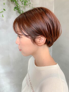 テトヘアー(teto hair) オレンジベージュ、ショートボブ、マッシュショート
