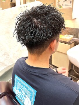 銀座マツナガ 浅草店 ツイストスパイラルパーマ/ショートアップバング　ツーブロック