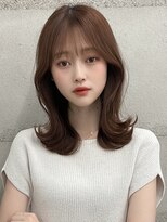 小顔見せくびれヘア＊韓国巻きで大人可愛い外ハネミディアム