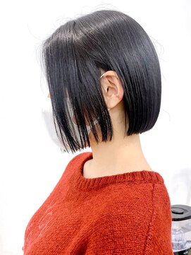 セイドット リー(Say. Ree) say.ミニボブ切りっぱなしボブアッシュブラック地毛風ストレート