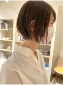 【CROP】ショートボブ×透明感ベージュカラー×ブリーチなし