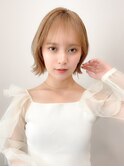 くびれヘアアプリコットオレンジ夏ヘアハイライトカラー