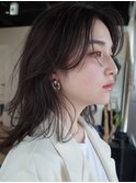 顔まわりカット/大人レイヤー×ナチュラルカラー