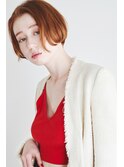 『 ワンカールボブ × オレンジベージュ』小顔ひし形シルエット