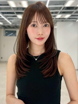 ヴェイン 渋谷(vain) ローレイヤーカット ブラウンベージュ 艶髪 20代 前髪カット