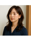 セミロングレイヤー ナチュラルスタイル 20代 30代 40代 50代