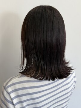 カノエ 福岡香椎店(canoe) 外ハネミディアム 黒髪 髪質改善 ロングストレート 艶髪 20代