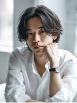 ロッソ ヘアアンドスパ 谷塚店(Rosso Hair&SPA)&nbsp;センターパート／ウルフ/マッシュ/メンズカット