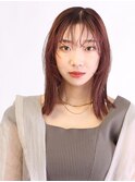 くびれ顔まわりレイヤーセンターパートシーズルーバング静岡草薙
