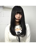 ナチュラル×黒髪姫カット×艶髪