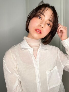 COVER HAIR ACADEMY 北浦和【カバーヘア アカデミー】北浦和西口店【4/6 OPEN(予定)】 イヤリングカラー黒髪小顔切りっぱなしボブp1北浦和20代30代40代