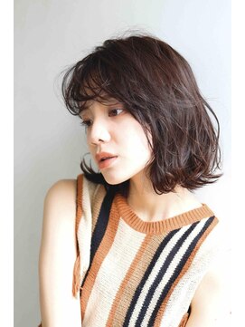 ムウ 難波(MOU) ボブクールショート前髪イメチェンピンクベージュ30代40代50代