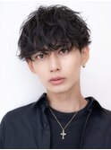 メンズ波巻きツイストスパイラル束感ショートニュアンス