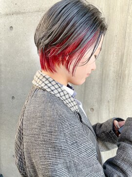 ヴェルダ 池袋店(verda) 【お客様スタイル】ショート×インナーレッドバイオレットmizuno