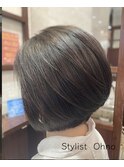 大人女性向けの前下がりのボブ #丸みボブ#暗色#髪質改善