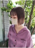 梨泰院クラスのイソ風カラー/ミニボブ/韓国風ボブ/切りっぱなし