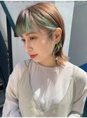 大人可愛い10代20代30代ウルフショート×フェイスインナーカラー
