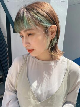 ポーチバイハニー オモテサンドウ(PORCH by HONEY omotesando) 大人可愛い10代20代30代ウルフショート×フェイスインナーカラー