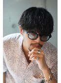 波巻きスパイラルパーマ刈り上げマッシュツーブロック